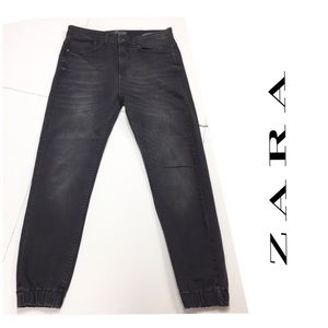 Zara High Rise Jagger Pants Legs Jeans Black